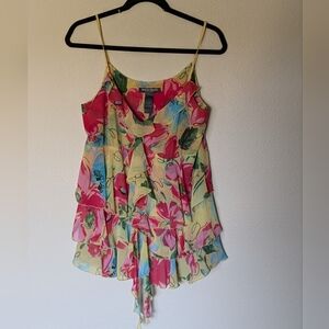 Bisou Bisou Colorful Cami Style Layered Top Size 12